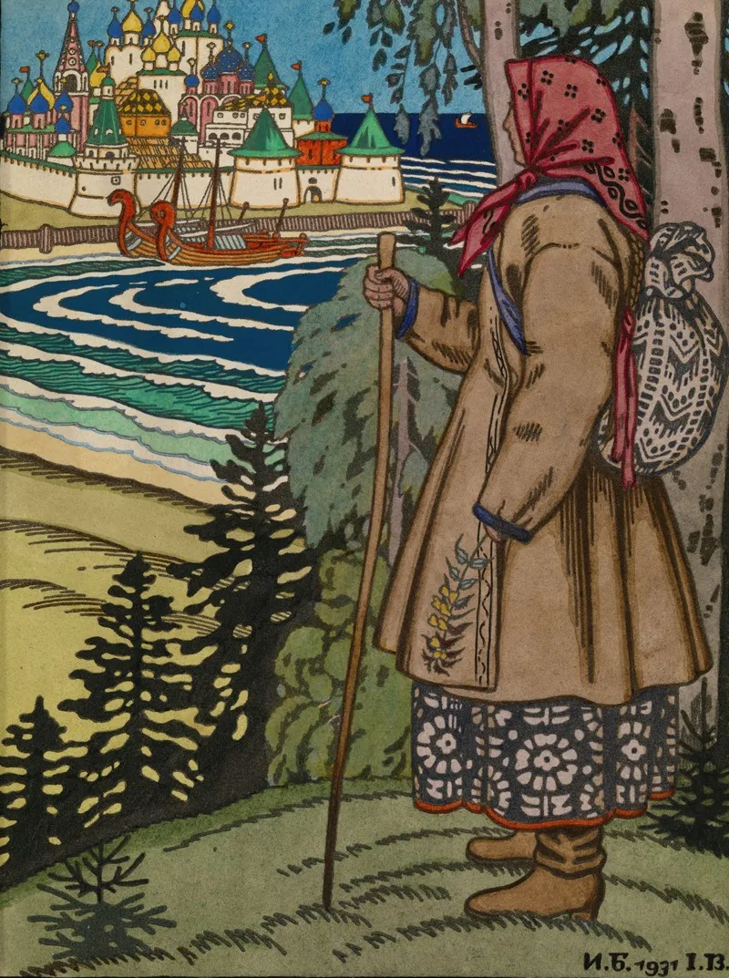 Peasant Girl 10 Wall Art by Ivan Bilibin - High-Resolution Digital Print