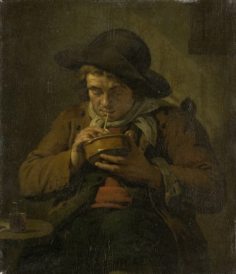 Peasant Lighting His Pipe Wall Art by Jan Ekels the Younger - High-Resolution Digital Print