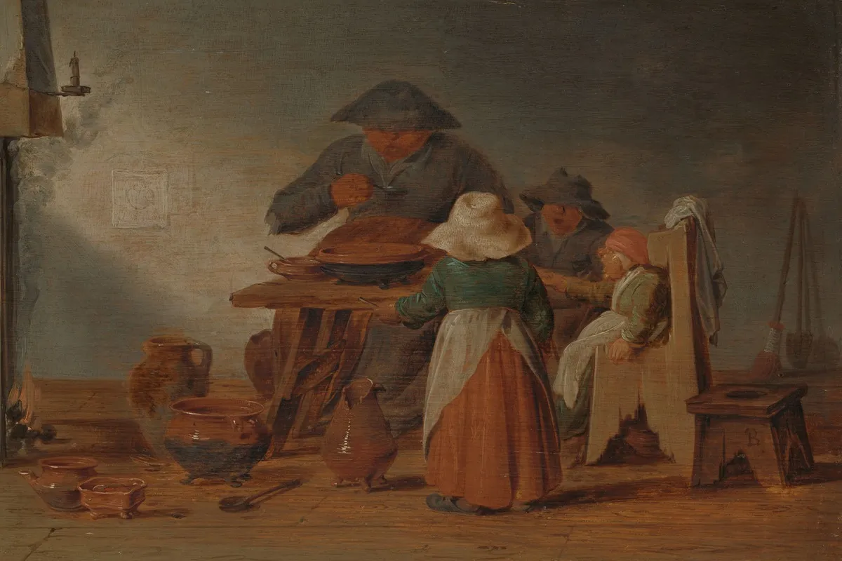Peasant Meal Wall Art by Jan Jansz. Van Buesem - High-Resolution Digital Print