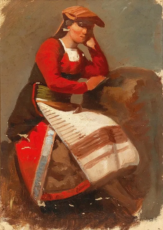 Peasant Woman 5 Wall Art by Vincenzo Cabianca - High-Resolution Digital Print