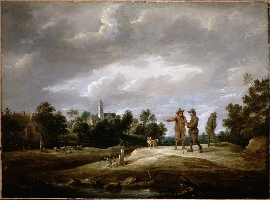 Peasants Conversing Wall Art by David Teniers The Younger - High-Resolution Digital Print