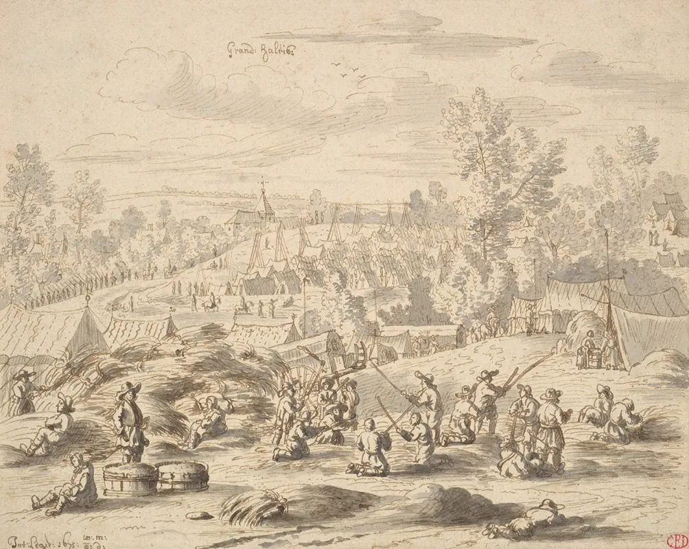 Peasants In A Landscape With A Military Camp In Grand Hallet