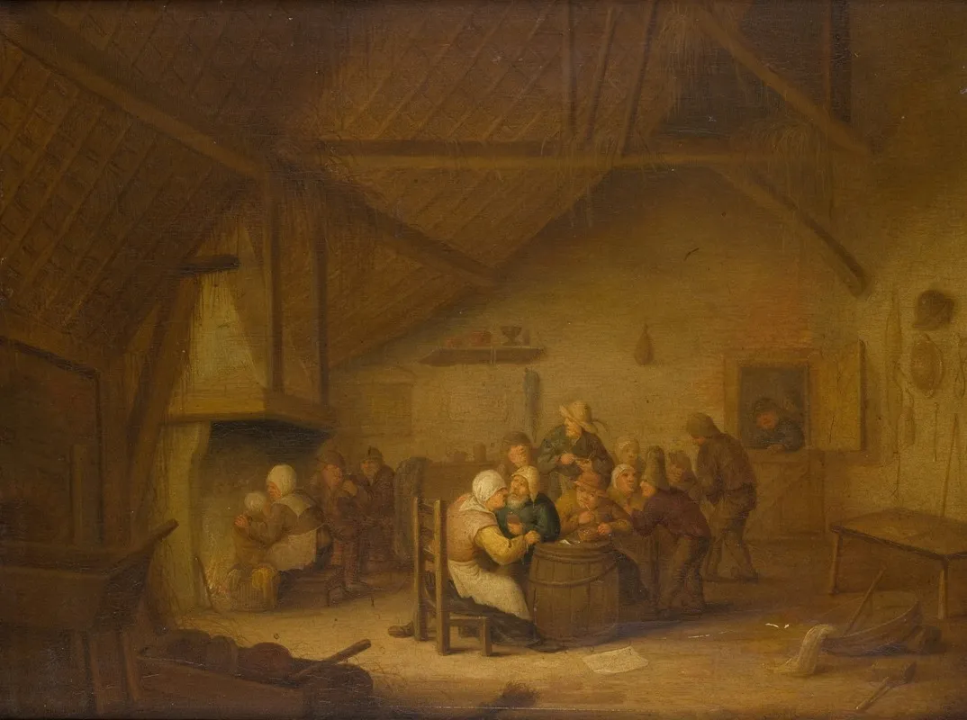 Peasants In The Tavern Wall Art by Bartholomeus Molenaer - High-Resolution Digital Print