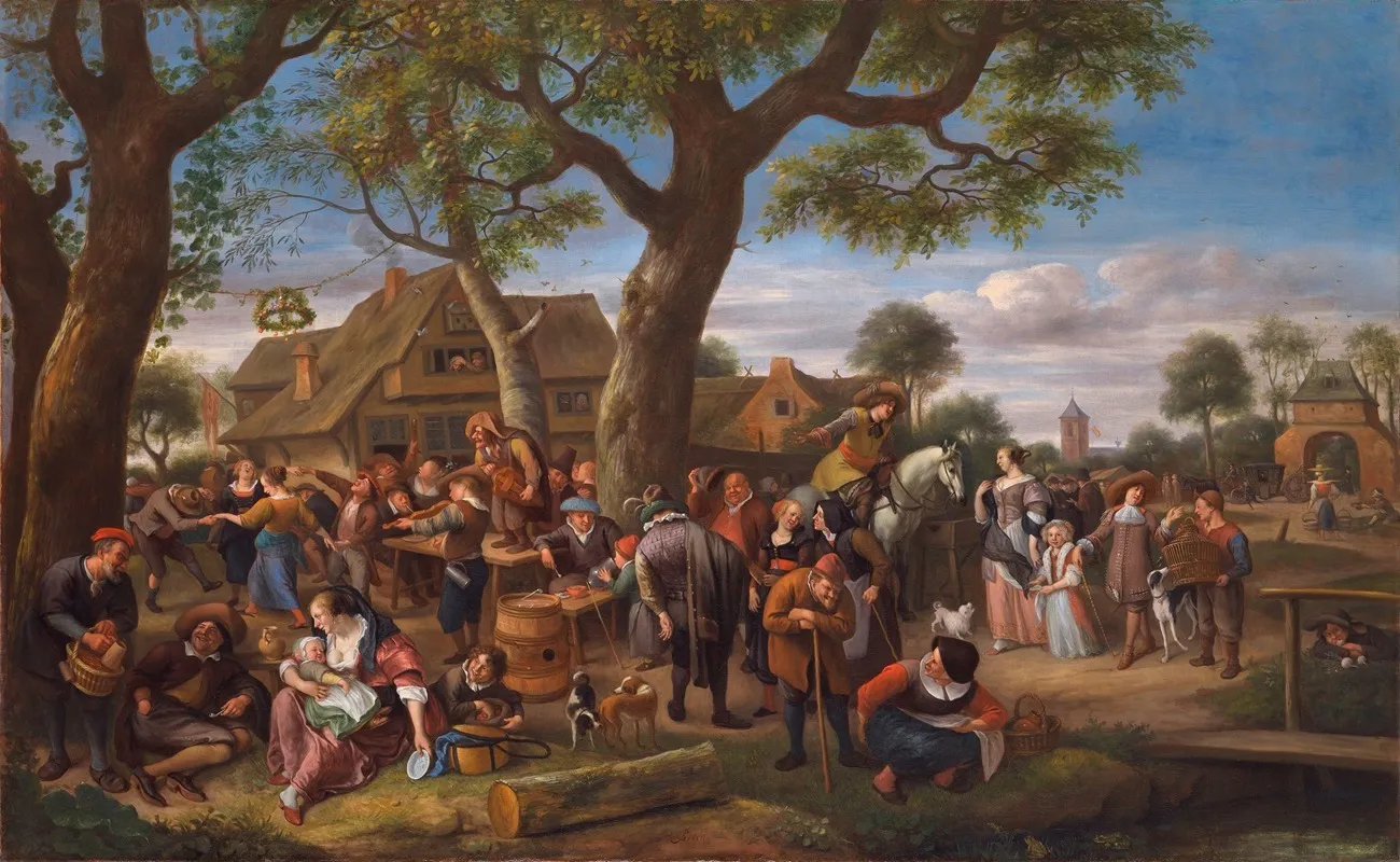 Peasants Merrymaking Outside An Inn