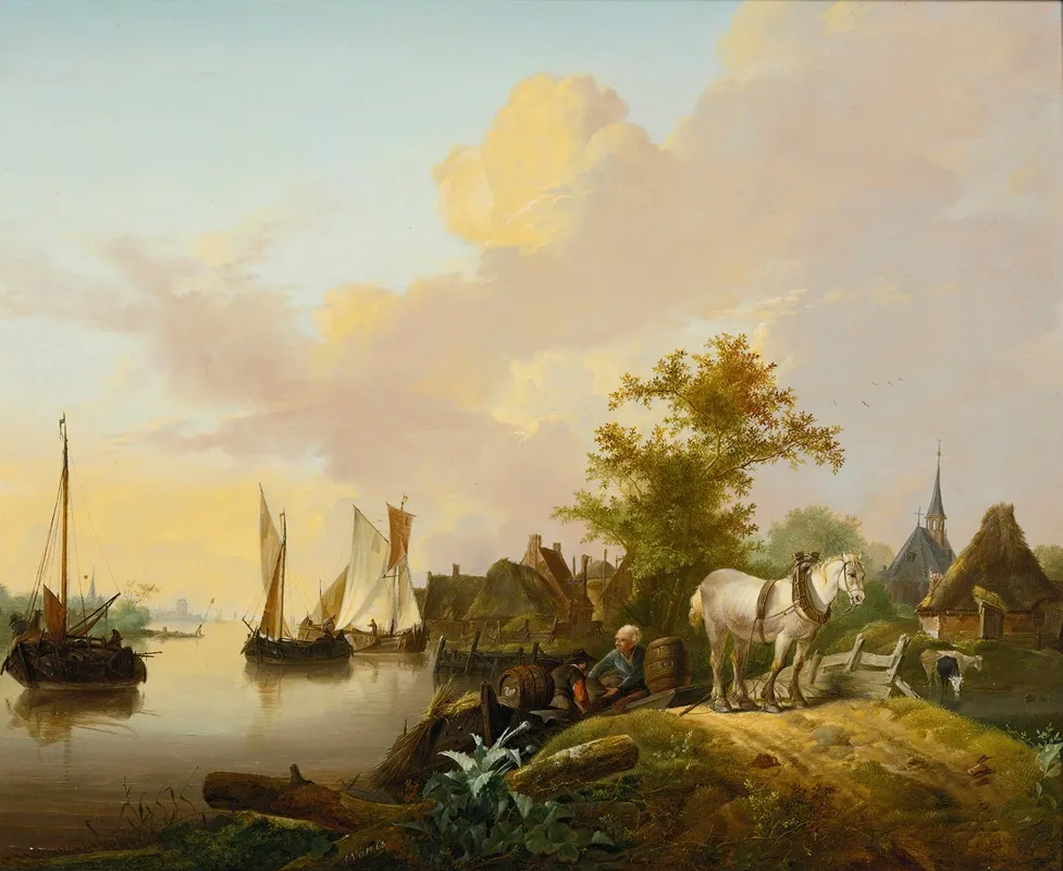 Peasants Unloading Cargo Wall Art by Jan Van Os - High-Resolution Digital Print