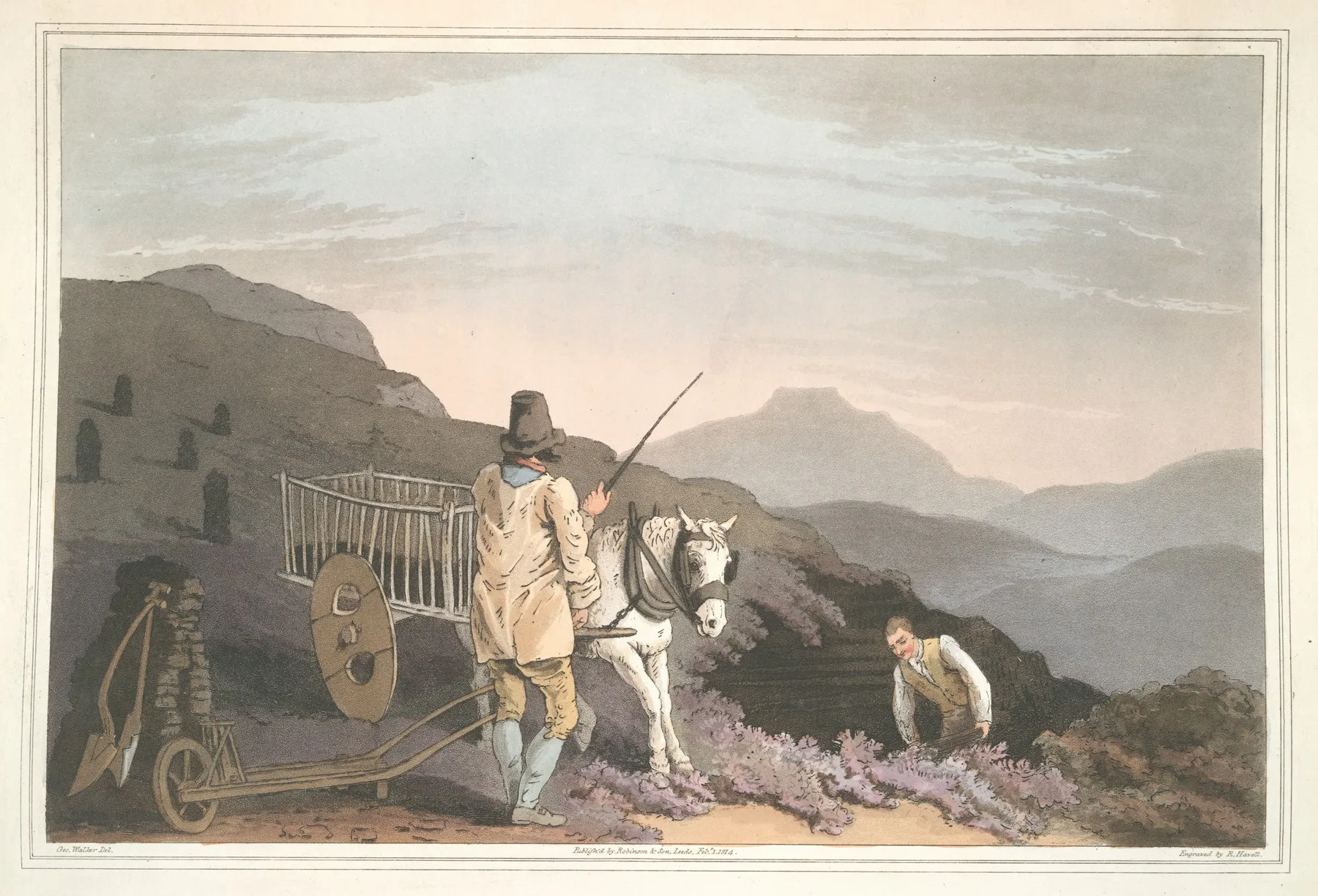 Peat Cart Plate 27 Wall Art by George Walker - High-Resolution Digital Print