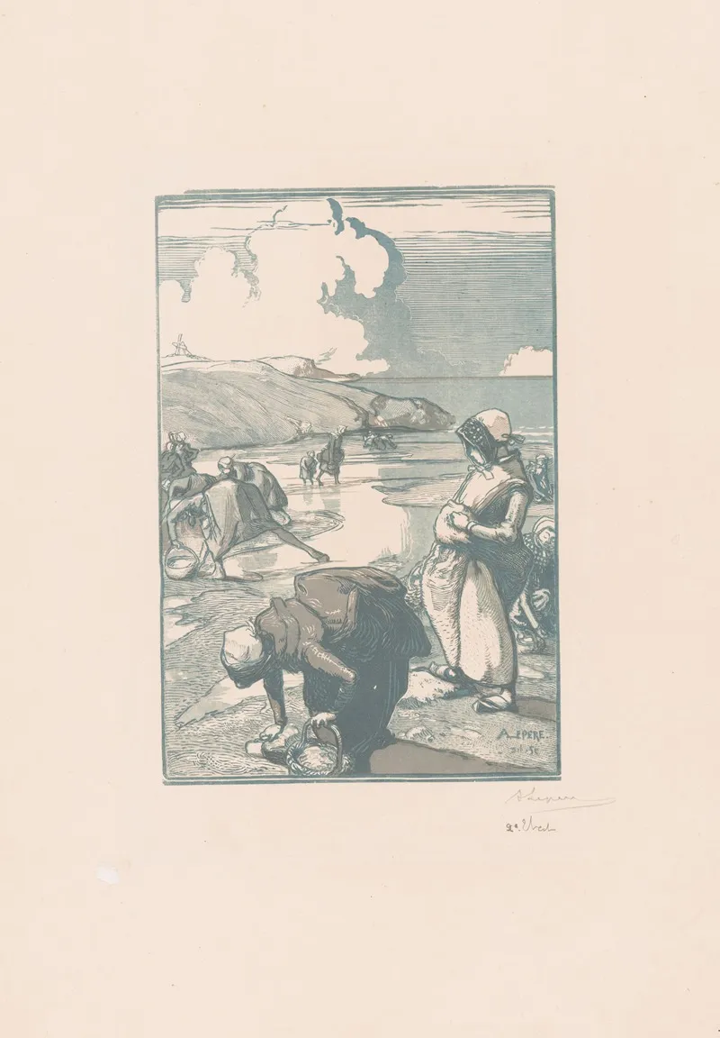 Pecheuses De Pignons Wall Art by Auguste Lepère - High-Resolution Digital Print