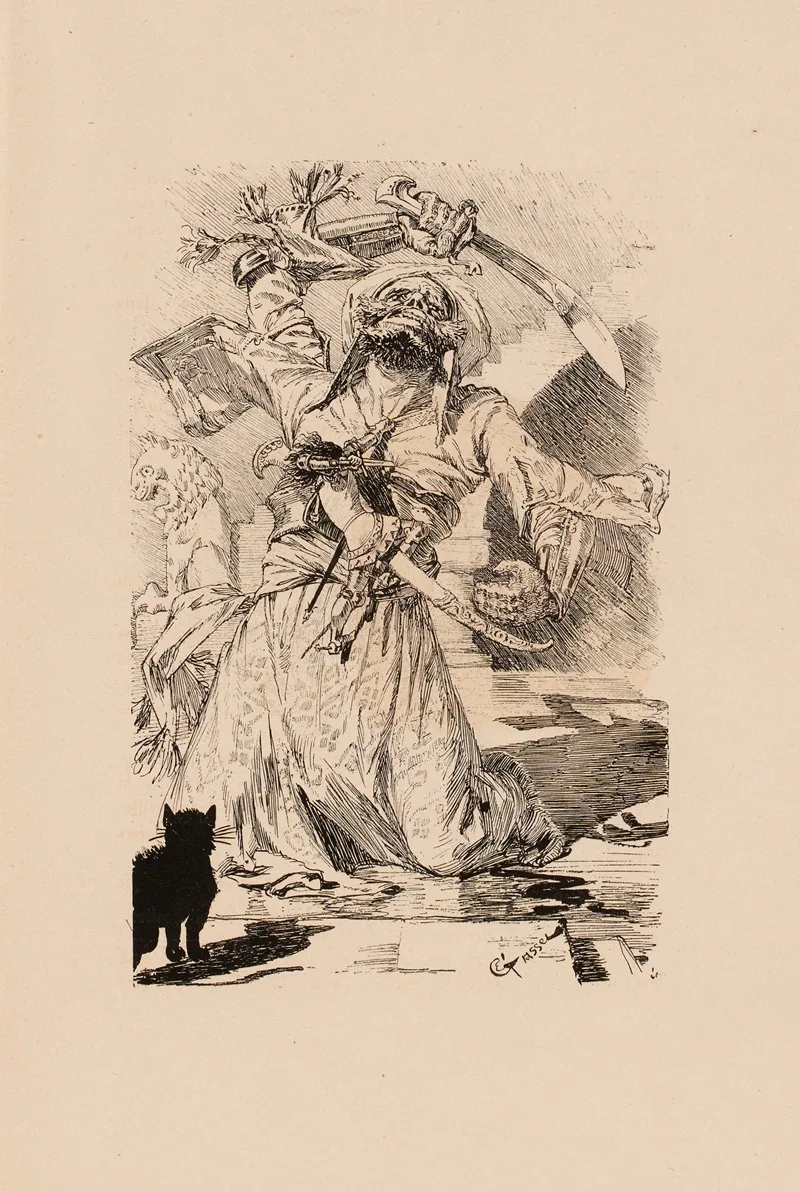 Pecopin Attaquant Un Geant Wall Art by Eugène Grasset - High-Resolution Digital Print
