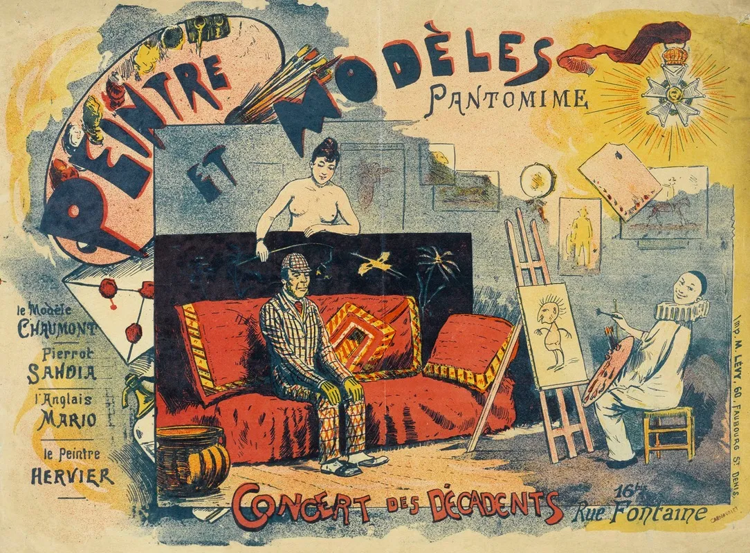 Peintre Et Modeles Pantomime