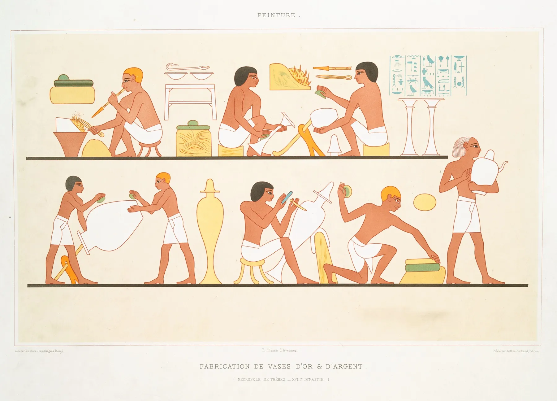Peinture Fabrication De Vases Dor Dargent Necropole De Thebes Xviiie Dynastie