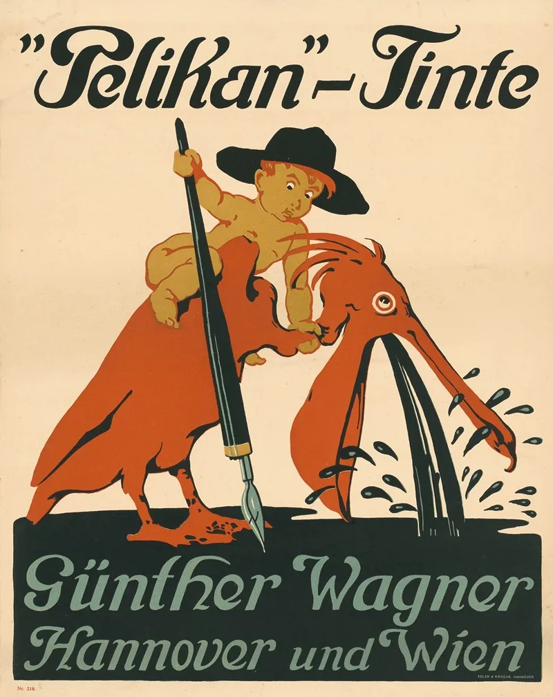 Pelikan Tinte Gunther Wagner Hannover Und Wien Wall Art by Siegmund von Suchodolski - High-Resolution Digital Print
