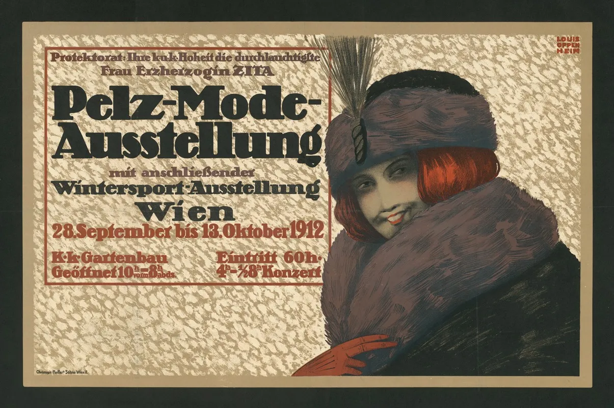 Pelz Mode Ausstellung Wien 1912 Wall Art by Louis Oppenheim - High-Resolution Digital Print