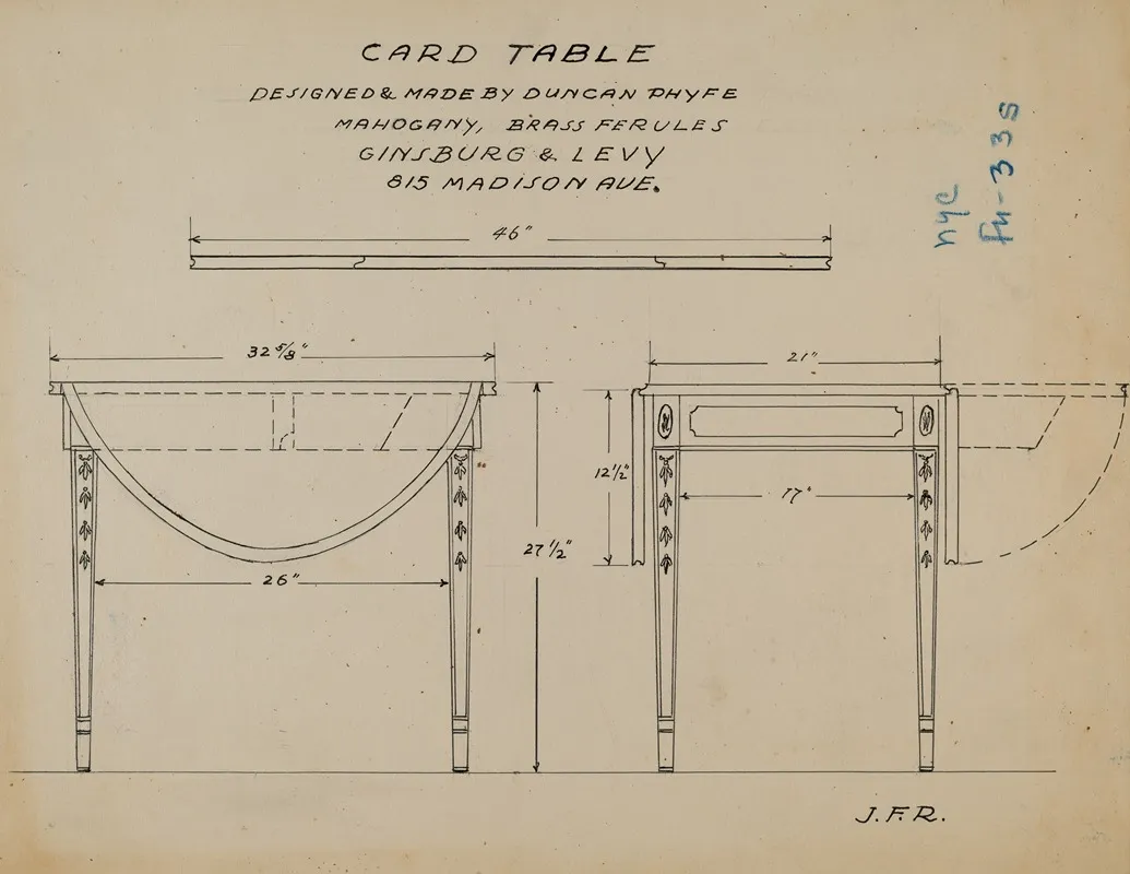 Pembroke Table 4 Wall Art by J.F. Rust - High-Resolution Digital Print