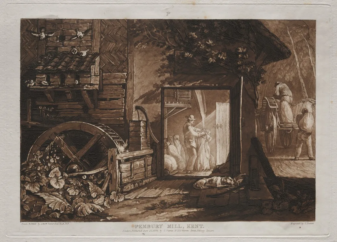 Pembury Mill Kent Wall Art by Joseph Mallord William Turner - High-Resolution Digital Print