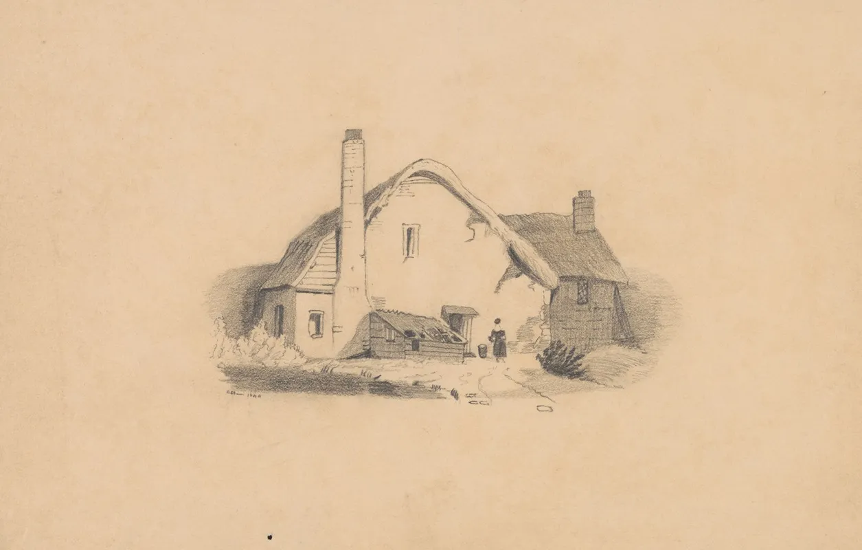Pencil Exercise No 9 Thatched Roof House