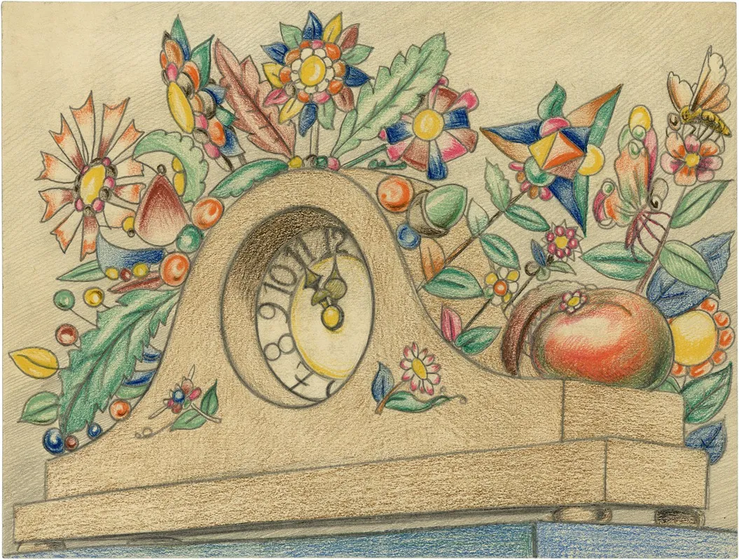 Pendule Met Bloemen 2a Meisjesschool 2b Wall Art by Alfred Ost - High-Resolution Digital Print