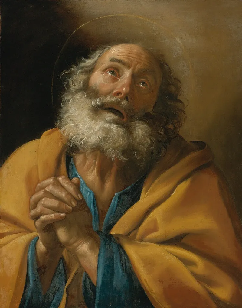 Penitent Saint Peter Wall Art by Giuseppe Vermiglio - High-Resolution Digital Print