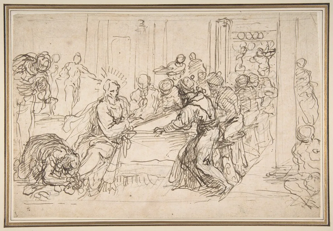 Penitent Woman Anointing The Feet Of Christ At The Table Of Simon The Pharisee