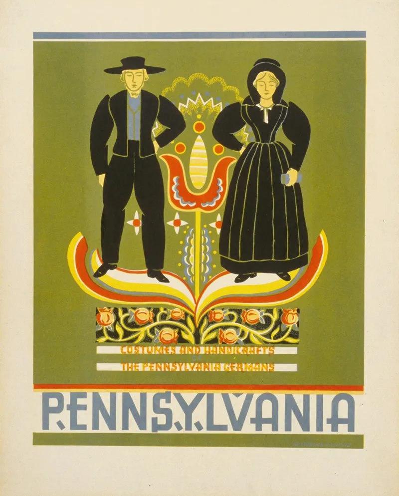 Pennsylvania Costumes And Handicrafts The Pennsylvania Germans Wall Art by Katherine Milhous - High-Resolution Digital Print