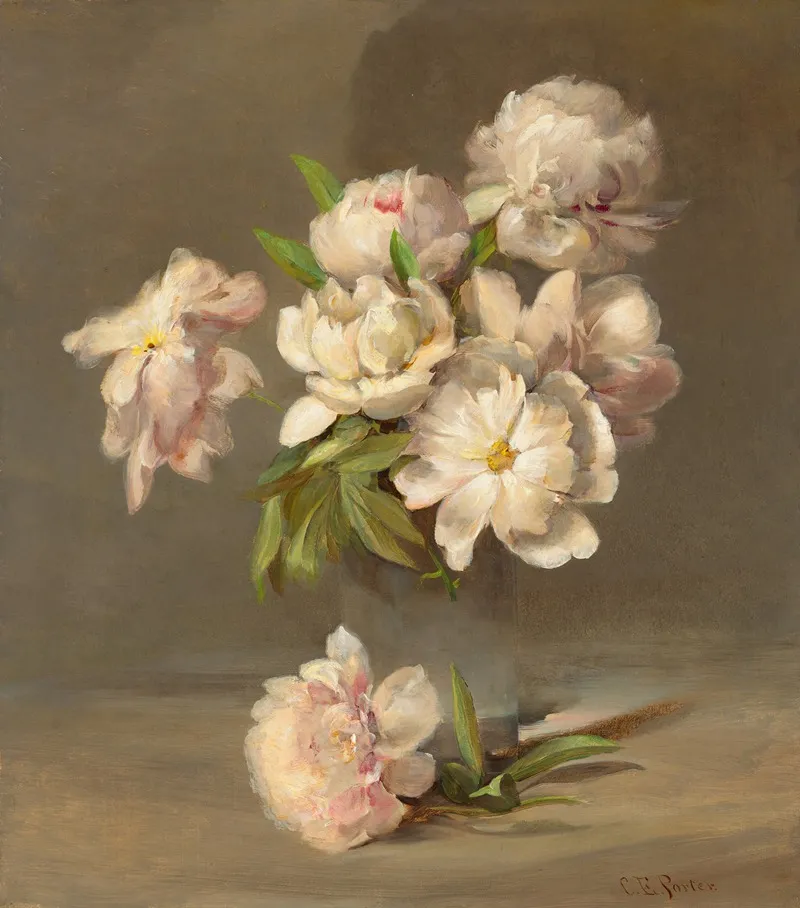 Peonies In A Vase Wall Art by Charles Ethan Porter - High-Resolution Digital Print