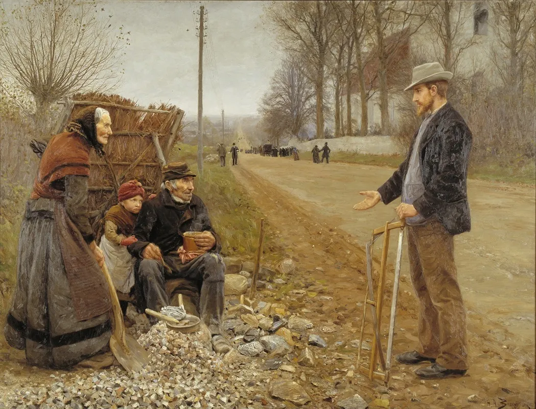 People By A Road