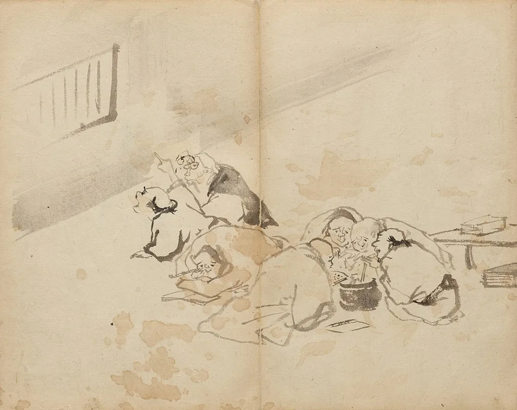People Dining And Reading