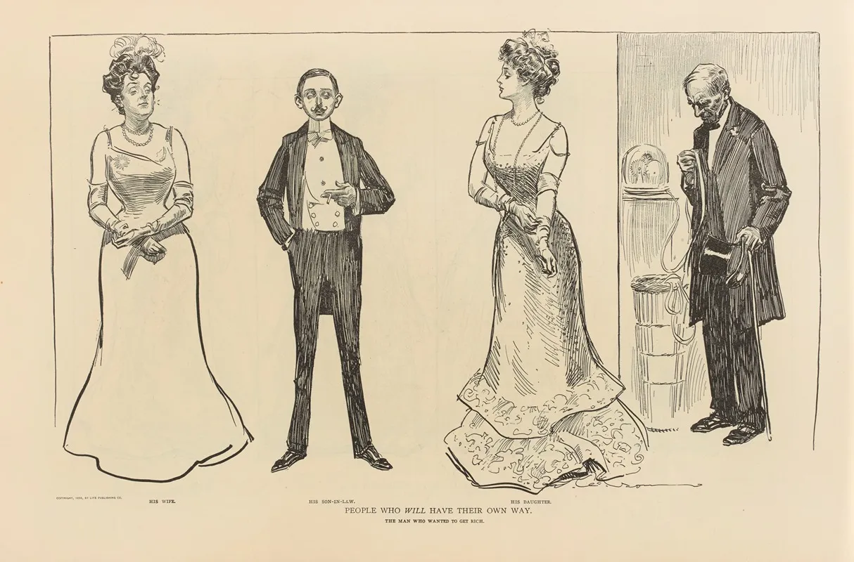 People Who Will Have Their Own Way The Man Who Wanted To Get Rich 2 Wall Art by Charles Dana Gibson - High-Resolution Digital Print