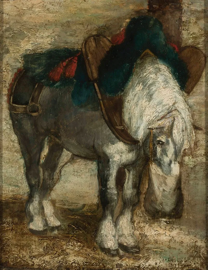 Percheron Harnessed Wall Art by Piotr Michałowski - High-Resolution Digital Print