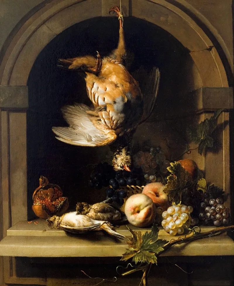 Perdrix Rouge Dans Une Niche Wall Art by Nicolas de Largillière - High-Resolution Digital Print