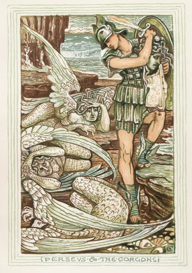 Perseus And The Gorgons Wall Art by Walter Crane - High-Resolution Digital Print