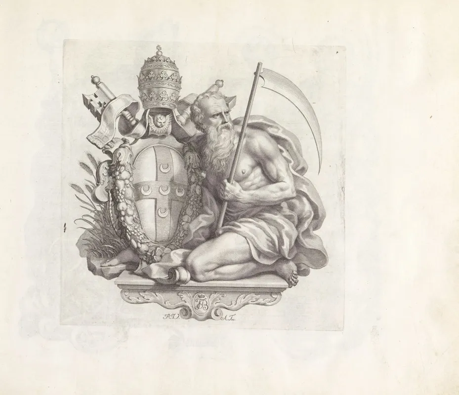 Personificatie Van Het Latijnse Rijk Met Het Pauselijk Wapen Wall Art by Robert van Audenaerde - High-Resolution Digital Print