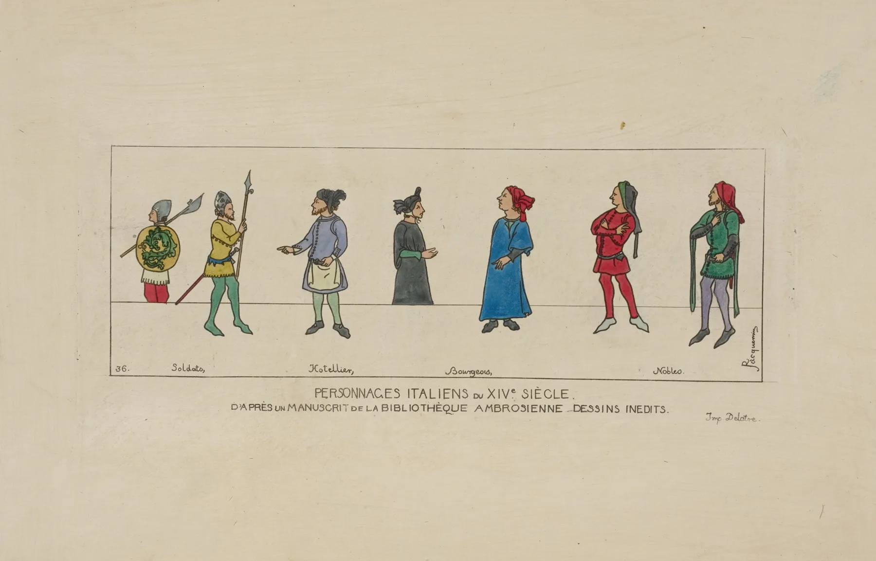 Personnages Italiens Du Xive Siecle