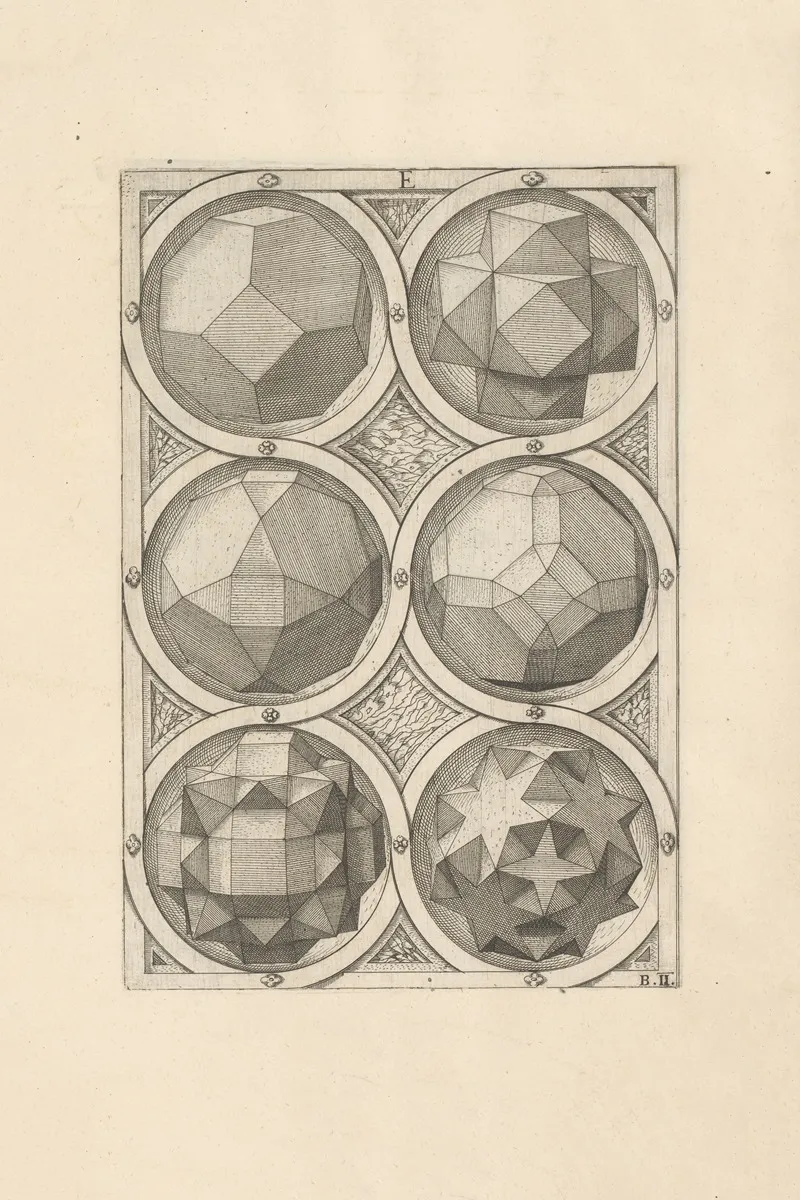 Perspectiva Corporum Regularium Perspective Of Regular Solids Pl 08 Wall Art by Wenzel Jamnitzer - High-Resolution Digital Print