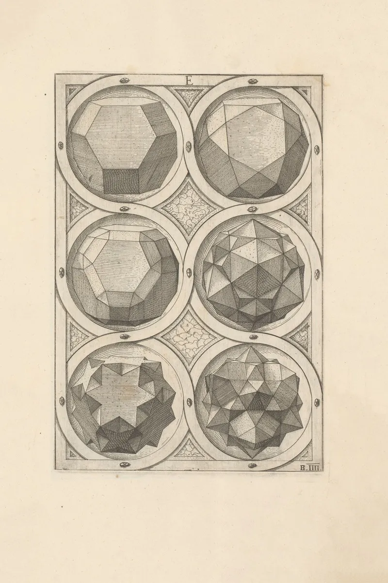 Perspectiva Corporum Regularium Perspective Of Regular Solids Pl 10 Wall Art by Wenzel Jamnitzer - High-Resolution Digital Print