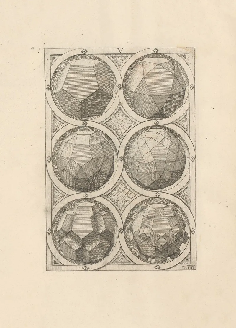 Perspectiva Corporum Regularium Perspective Of Regular Solids Pl 17 Wall Art by Wenzel Jamnitzer - High-Resolution Digital Print