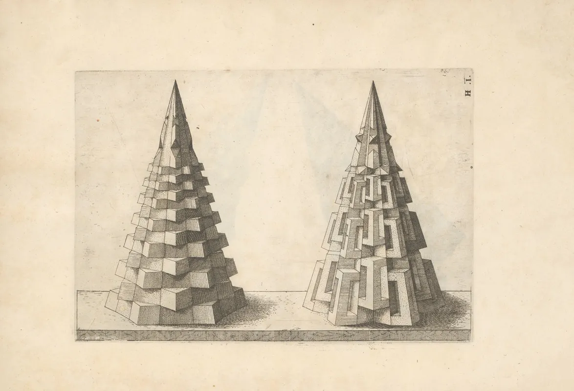 Perspectiva Corporum Regularium Perspective Of Regular Solids Pl 37 Wall Art by Wenzel Jamnitzer - High-Resolution Digital Print