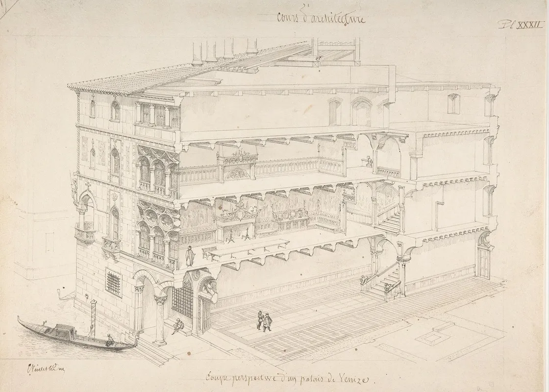 Perspectival Cross Section Of A Venetian Palace