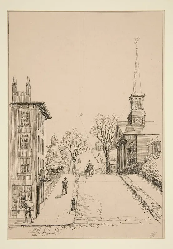 Perspective Problem Grand Avenue From Quinnipiac Avenue Wall Art by George H. Langzettel - High-Resolution Digital Print