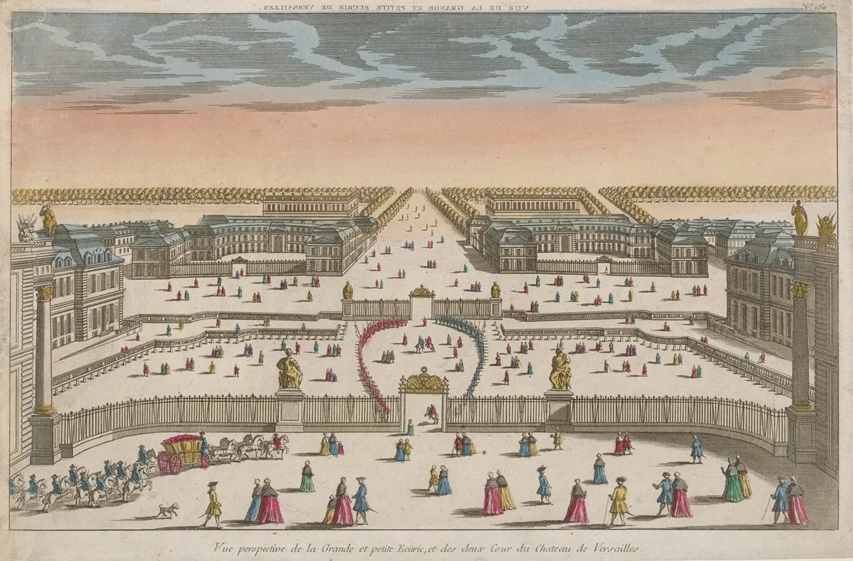 Perspective View Of The Large And Small Stables And The Two Stable Yards Of The Versailles Palace