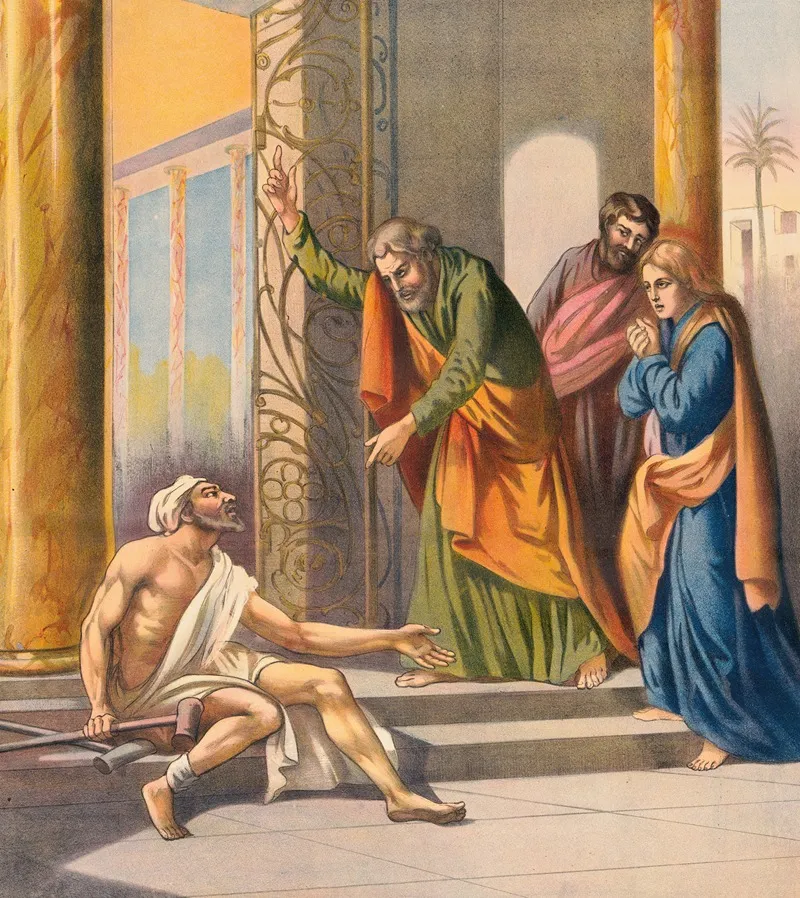 Peter And John In The Temple Wall Art by Stecher Litho. Co - High-Resolution Digital Print