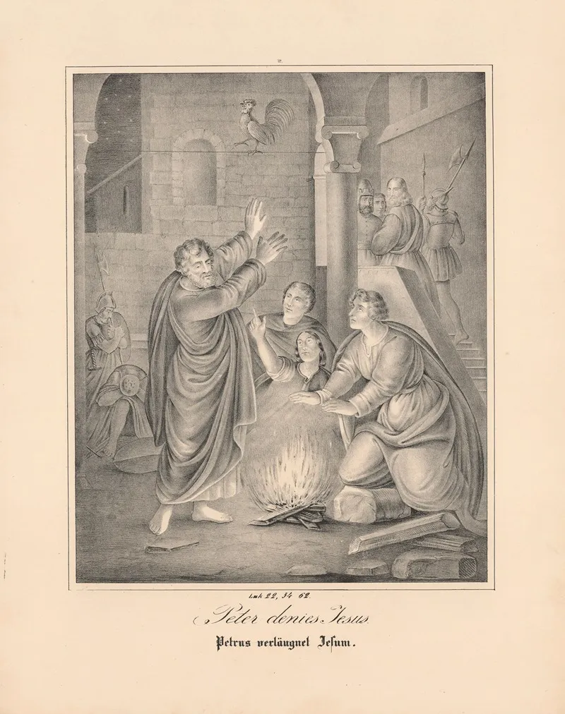 Peter Denies Jesus Wall Art by Johann Baptist Sonderland - High-Resolution Digital Print