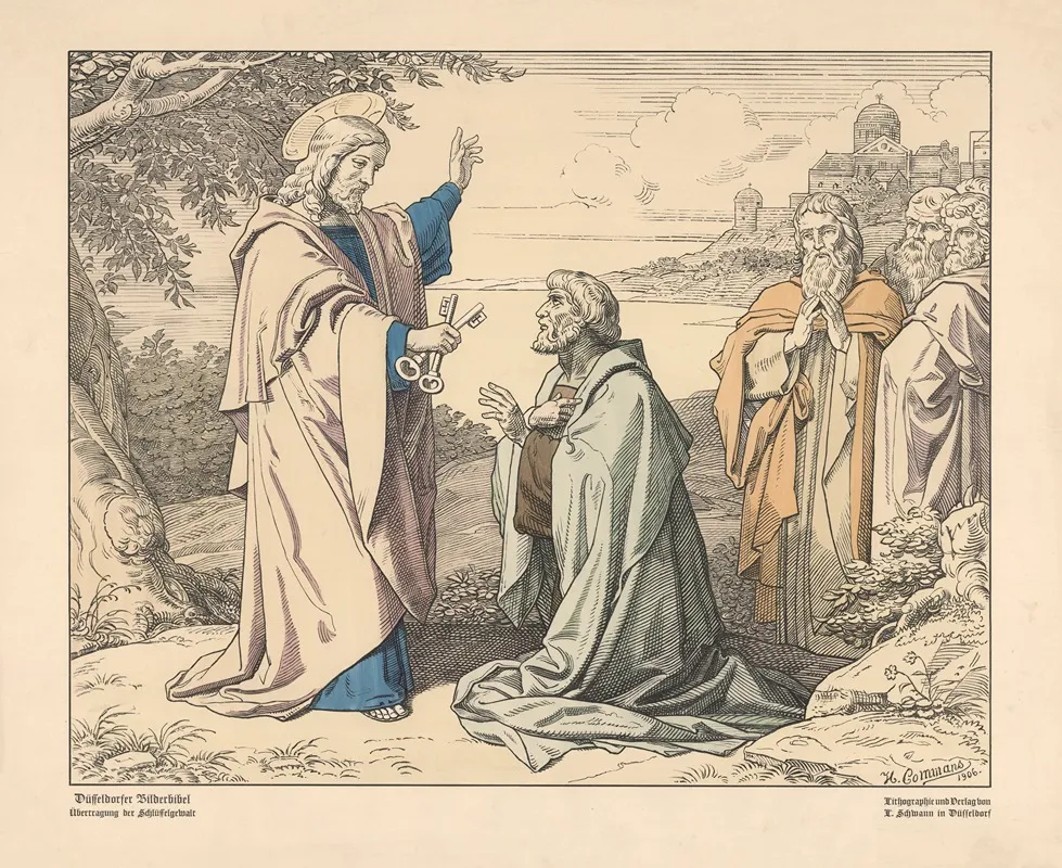 Peter Is Given The Keys To The Kingdom Of Heaven Wall Art by H. Commans - High-Resolution Digital Print