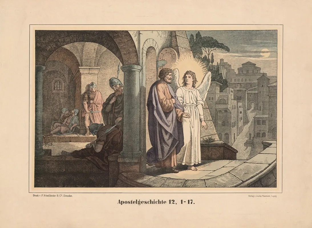 Peter Is Rescued By An Angel Wall Art by Karl Gottlob Schönherr - High-Resolution Digital Print