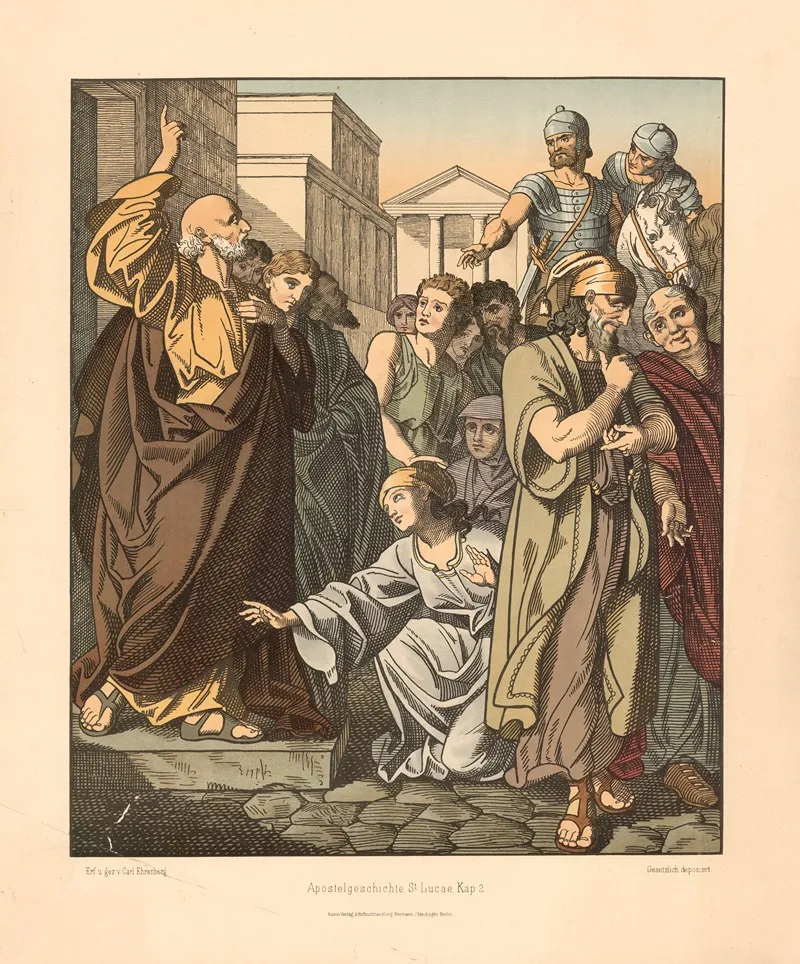 Peter Speaks To The Congregation On The Day Of Pentecost Wall Art by Carl Ehrenberg - High-Resolution Digital Print
