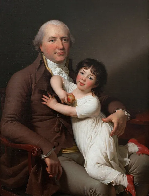 Peter Tutein With His Youngest Son Louis Alexander Wall Art by Jens Juel - High-Resolution Digital Print