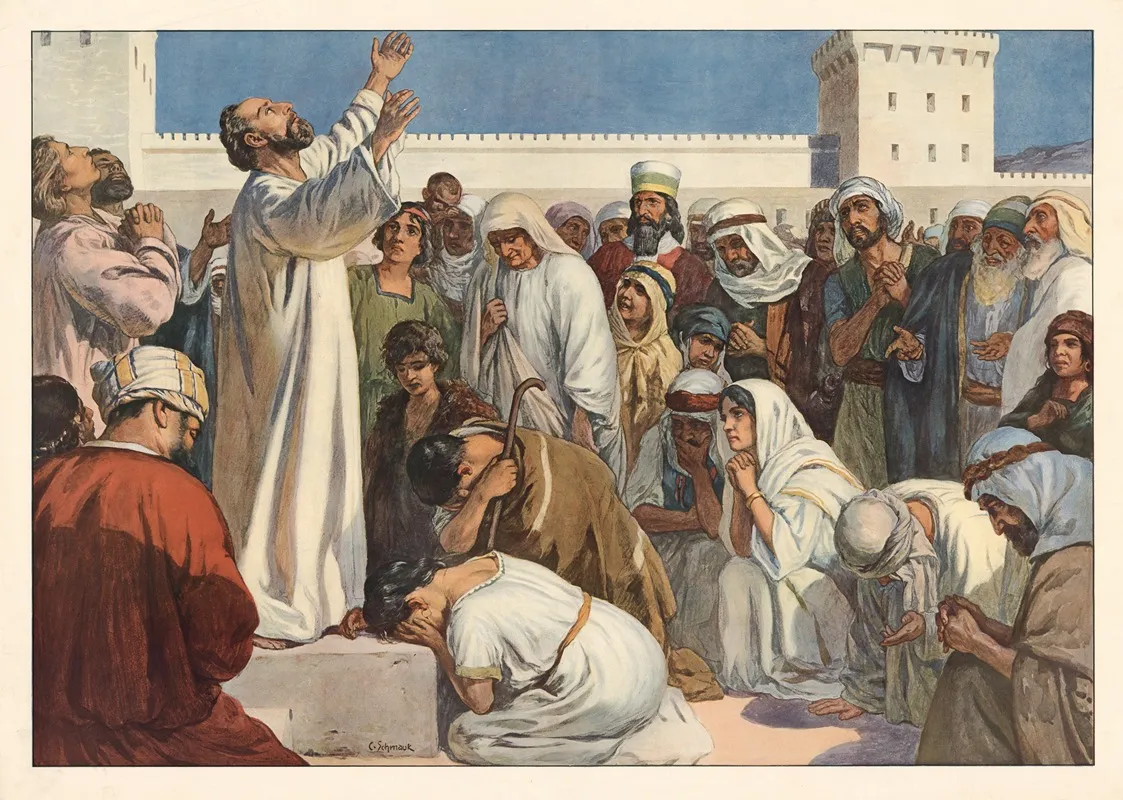 Peters Pentecost Sermon Wall Art by Carl Schmauk - High-Resolution Digital Print