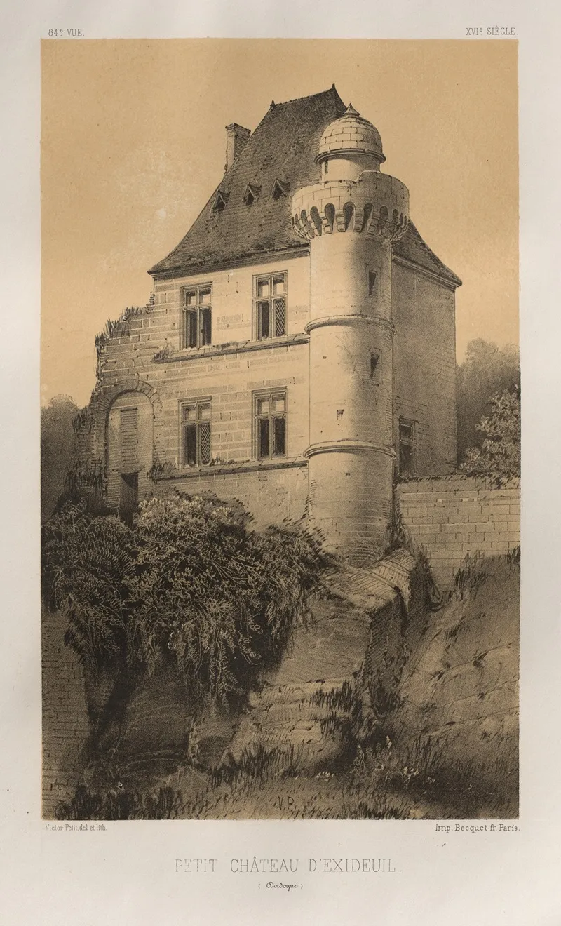 Petit Chateau Dexideuil Dordogne Wall Art by Victor Petit - High-Resolution Digital Print