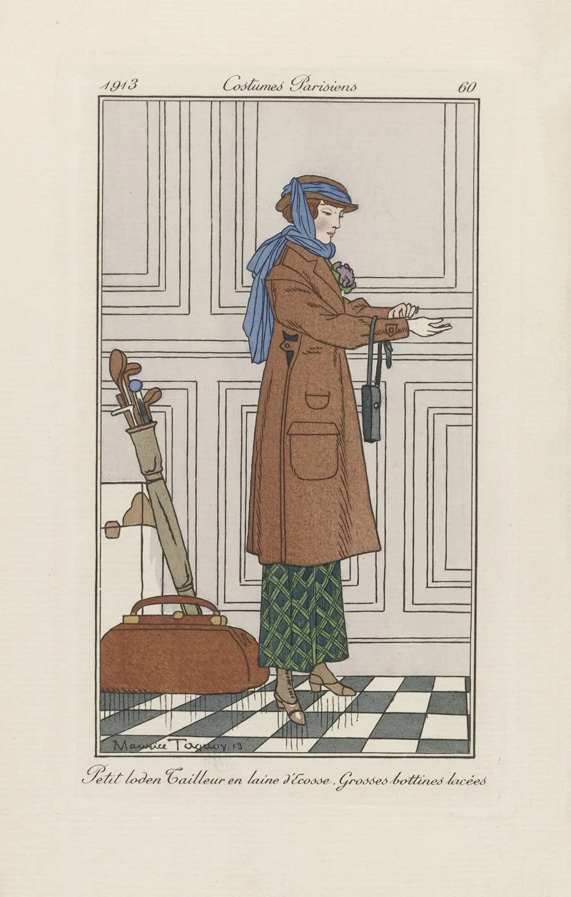 Petit Loden Tailleur En Laine Decosse Grosses Bottines Lacees Wall Art by Maurice Taquoy - High-Resolution Digital Print