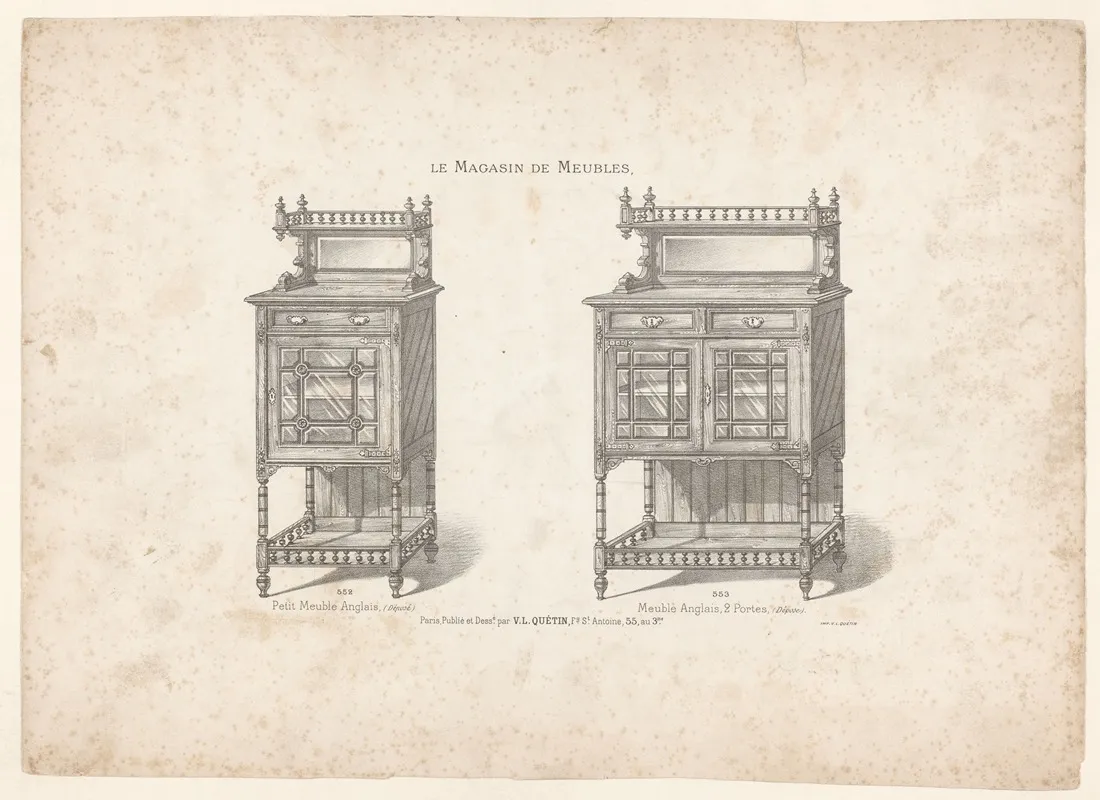 Petit Meuble Anglais Meuble Anglais 2 Portes Wall Art by Victor Léon Michel Quétin - High-Resolution Digital Print