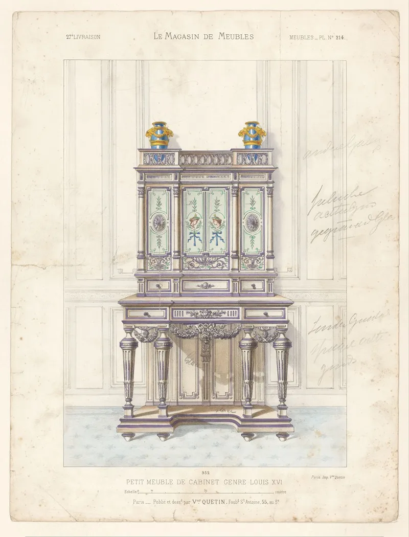 Petit Meuble De Cabinet Genre Louis Xvi Wall Art by Victor Léon Michel Quétin - High-Resolution Digital Print
